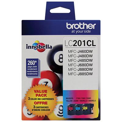 Brother MFC-J460DW, J480DW, J485DW, J680DW, J880DW, J885DW Cyan / Magenta / Yellow Ink Cartridge 3-P