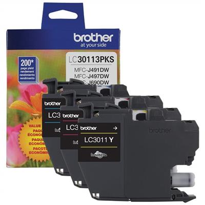 Brother MFC-J491DW, J497DW, J690DW, J895DW Cyan / Magenta / Yellow Ink Cartridge Multipack (Yields 2