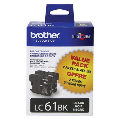 Black Ink Twin Pack (450 x 2 Yield) (2 Pack of LC61BK)