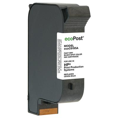EcoPost Remanufactured Black Ink Cartridge for Fast Dry Mail Systems (Alternative for HP C6195A)