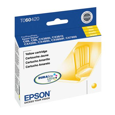 Epson (60) Stylus C68, C88, C88+, CX3800, CX3810, CX4200, CX4800, CX5800F, CX7800 Yellow Ink Cartrid