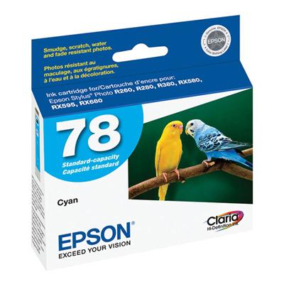 Epson (78) Stylus Photo R260, R280, R380, RX580, RX595, RX680, Artisan 50 Claria Hi-Definition Cyan