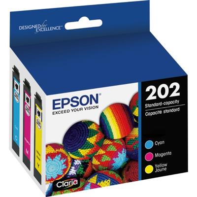 Epson (T202) WF-2860, XP-5100 DURABrite Ultra CMY Ink Cartridge Combo