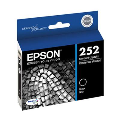 Epson (252) WorkForce WF-3620, 3640, 7110, 7610, 7620 DURABrite Ultra Black Ink Cartridge (350 Yield