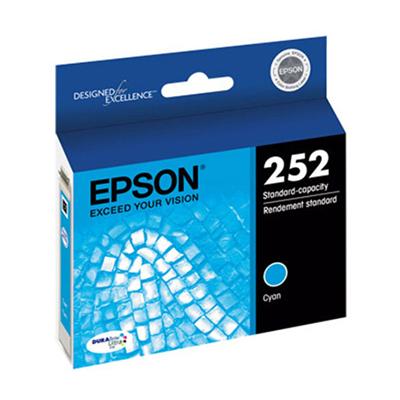 Epson (252) WorkForce WF-3620, 3640, 7110, 7610, 7620 DURABrite Ultra Cyan Ink Cartridge (300 Yield)