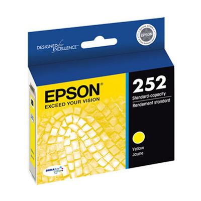 Epson (252) WorkForce WF-3620, 3640, 7110, 7610, 7620 DURABrite Ultra Yellow Ink Cartridge (300 Yiel