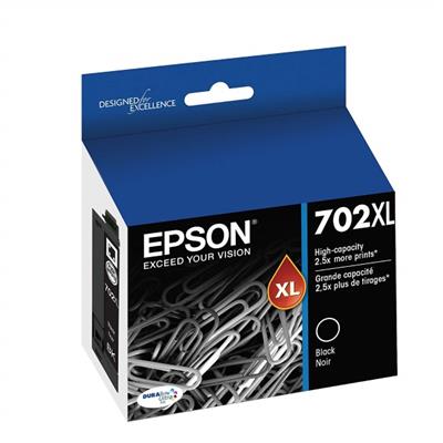 Epson (702) WF-3720 High Capacity DuraBrite Ultra Black Ink Cartridge w /  Sensormatic