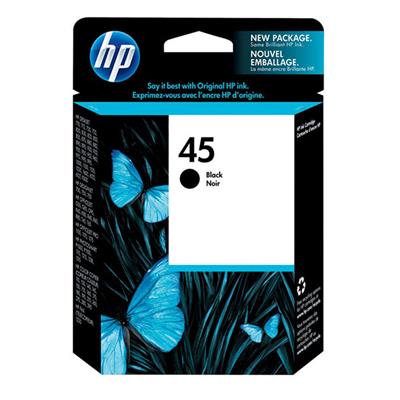 HP 45 Inkjet Print Cartridge, Black (930 Yield)