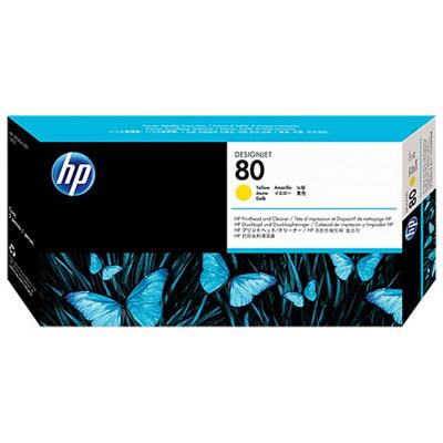 HP 80 Printhead / &lt;wbr&gt;Printhead Cleaner, Yellow (Ink Not Included)