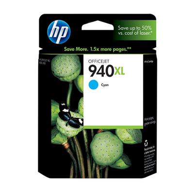 HP 940XL Ink Cartridge, Cyan (1,400 Yield)