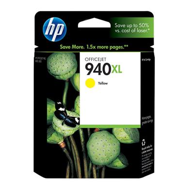 HP 940XL Ink Cartridge, Yellow (1,400 Yield)