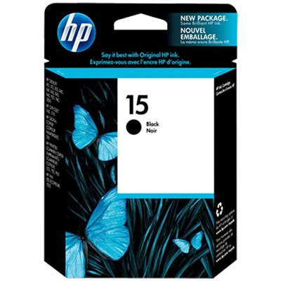 HP 15 Inkjet Print Cartridge, Black (500 Yield)