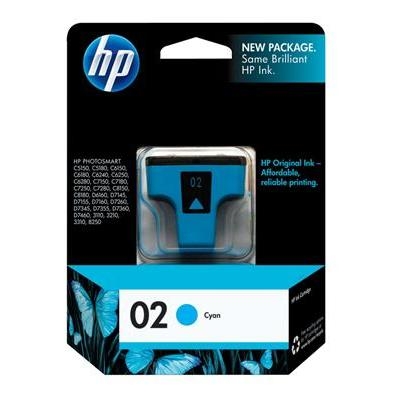 HP 02 Ink Cartridge, Cyan (400 Yield)