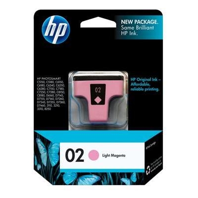 HP 02 Ink Cartridge, Light Magenta (230 Yield - 4&quot; x 6&quot; Prints)