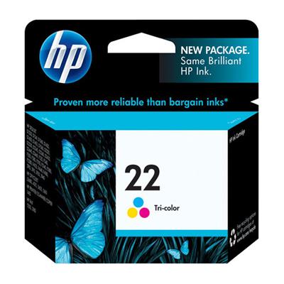 HP 22 Inkjet Print Cartridge, Tri-Color (165 Yield)