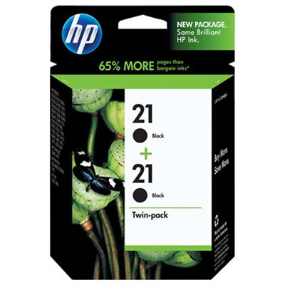 HP 21 Ink Twin Pack, Black (2 Pack of C9351AN)