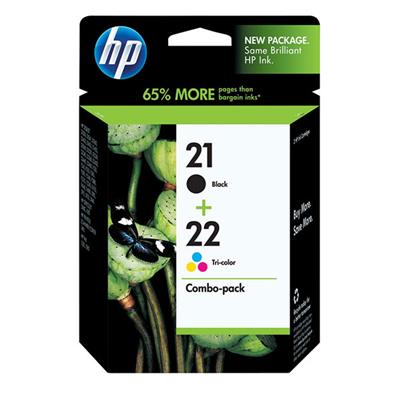 HP 21, 22 Ink Combo Pack (Includes 1 Each of C9351AN &amp; C9352AN)