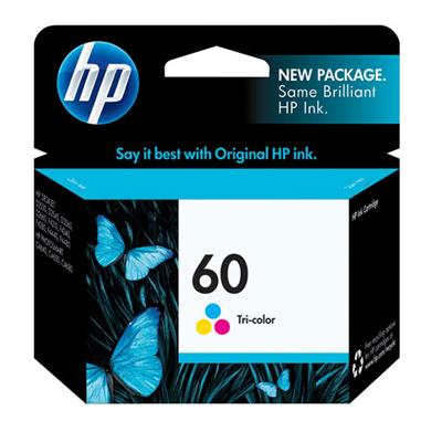 HP 60 Ink Cartridge, Tri-Color (165 Yield)