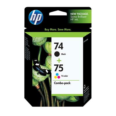 HP 74, 75 Ink Combo Pack (Includes 1 Each of CB335WN &amp; CB337WN)