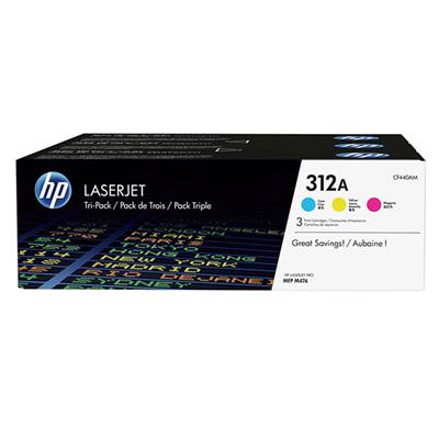 HP 312A (CF440AM) Color LaserJet Pro MFP M476 3-Pack Cyan / Yellow / Magenta Original LaserJet Toner