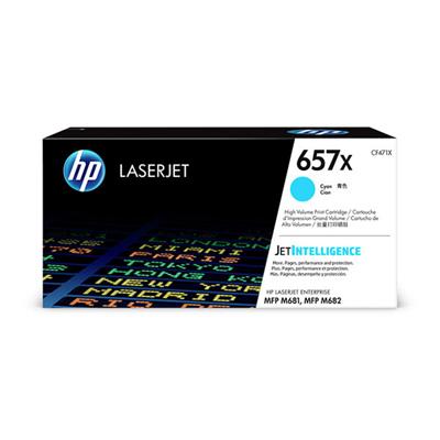 HP 657X (CF471X) Color LaserJet Enterprise M681, M682 High Yield Cyan Original LaserJet Toner Cartri