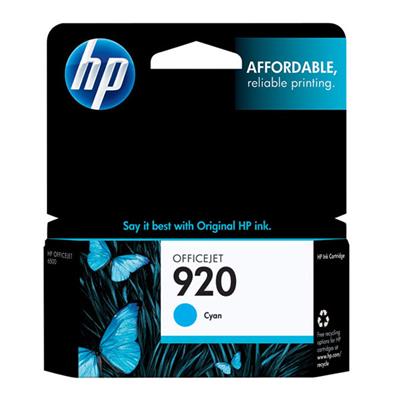 HP 920 Ink Cartridge, Cyan (300 Yield)