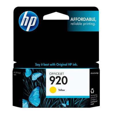 HP 920 Ink Cartridge, Yellow (300 Yield)