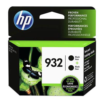 HP 932 (L0S27AN) 2-Pack Black Original Ink Cartridges (2 x 400 Yield)