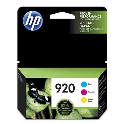 HP 920 (N9H55FN) Cyan / Magenta / Yellow Original Ink Cartridges 3-Pack (3 x 300 Yield)