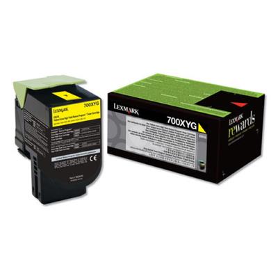 Lexmark (700XYG) CS510 Extra High Yield Yellow Return Program Toner Cartridge for US Government (4 0