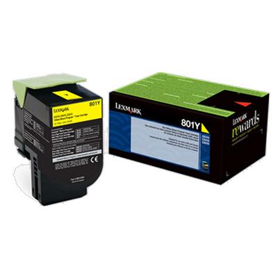 Lexmark CX310, CX410, CX510 Yellow Return Program Toner Cartridge for US Government (1,000 Yield) (T