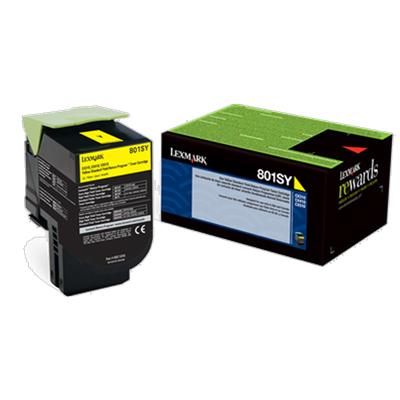 Lexmark CX310, CX410, CX510 Yellow Return Program Toner Cartridge for US Government (2,000 Yield) (T
