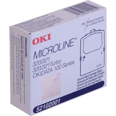 Microline 100 Series, 320, 320T, 321, 321T Black Fabric Ribbon (12, Box) (3M Characters)