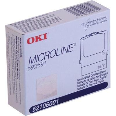 Microline 590, 591 Black Fabric Ribbon (12, Box) (4M Characters)