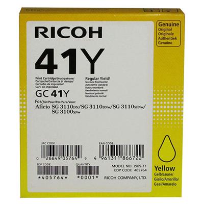 Aficio SG 3100SNw, 3110DN, 3110DNw, 3110SFNw, 7100DN Yellow Ink (GC 41Y) (2,200 Yield)