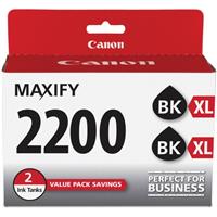 Canon (PGI-2200) XL Black Twin Pack MAXIFY iB4020, MB5020, MB5320, PIXMA TS3120