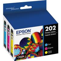 Epson (T202) WF-2860, XP-5100 DURABrite Ultra CMY Ink Cartridge Combo