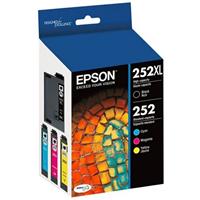 Epson (252) WorkForce WF-3620, 3640, 7110, 7610, 7620 DuraBrite Ultra XL Black and Color Combo Ink P