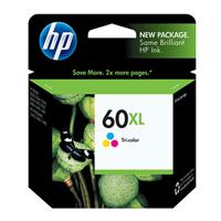 HP 60XL Ink Cartridge, Tri-Color (440 Yield)