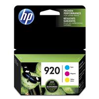 HP 920 (N9H55FN) Cyan / Magenta / Yellow Original Ink Cartridges 3-Pack (3 x 300 Yield)