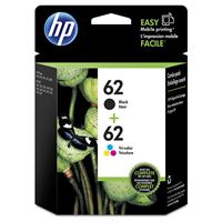 HP 62 (N9H64FN) 2-Pack Black / Tri-Color Original Ink Cartridges (165 Yield Color / 200 Yield Black)