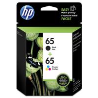 HP 65 (T0A36AN) 2-Pack Black / Tri-color Original Ink Cartridges (120 Yield Black, 100 Yield Tri-col