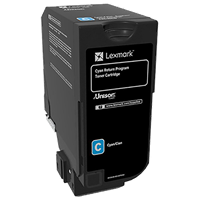 Lexmark CS720, CS725, CX725 Cyan Return Program Toner Cartridge (3,000 Yield)