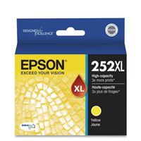 Epson (252XL) WorkForce WF-3620 /  5690 /  7620 DURABrite Ultra High Capacity Yellow Ink (1,100 Yiel